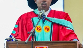 Prof. Ernest Teye, Professor of Agri-food Integrity Engineering at the Department of Agricultural Engineering, College of Agriculture and Natural Sciences, UCC, delivering his inaugural lecture
