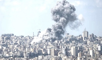 Smoke rises from the sites of Israeli air strikes on Beirut and its southern suburbs 