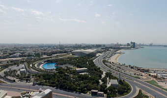 A drone view shows Kuwait City, in the aftermath of strikes by Israel and the U.S. on Iran, in Kuwait, February 28, 2026. REUTERS/Stephanie McGehee