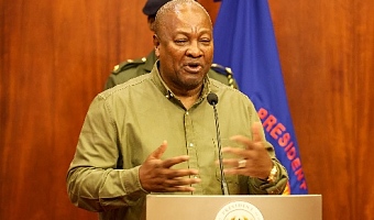 President John Dramani Mahama speaking at the event