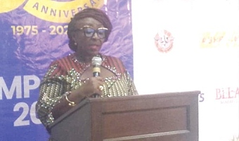 Abla Dzifa Gomashie, Minister of Tourism, Culture and Creative Arts, speaking at the symposium