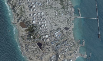 A satellite image shows an oil terminal at Kharg Island, Iran, February 25, 2026. 2026 Planet Labs PBC/Handout via REUTERS