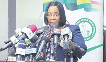 Linda Obenewaa Akweley Ocloo, Greater Accra Regional Minister, addressing the audience during the event. Picture: CALEB VANDERPUYE