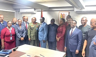 Anthony Kwasi Sarpong (middle), Commissioner-General, Ghana Revenue Authority, with members of the National VAT Compliance and Enforcement Team