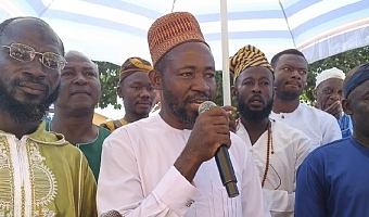 Haruna Abdul-Karim, District Chief Executive (DCE) for Kpandai speaking at the event