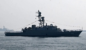 The Iris Dena seen in the Bay of Bengal during the International Fleet Review 2026