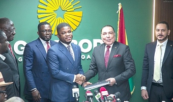 Flashback: Sammy Gyamfi, CEO, GoldBod, and Dr Said Deraz (2nd from right) exchanging the agreement to boost the refining of gold locally 