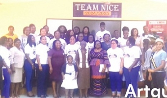 Prof Britwum(8th from left in front row) with dignitaries and participants after the programme