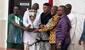 Speaker Bagbin receives 2025 Democracy Cup Trophy, stresses link between football and Ghana's democracy