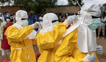 Healthcare workers pictured during a previous Ebola outbreak in Uganda in 2022