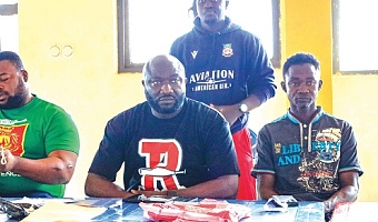 ASP Alhaji Bawa Jalil (left) leading the Anti-Galamsey Taskforce public engagement in the Ashanti Region