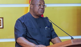 Captain Paul Forjoe (retired), a member of the committee, presenting the report