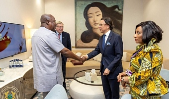 President Mahama arrives in London for royal audience with King Charles III