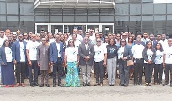 Dr Caroline Reindorf Amissah (7th from left), Deputy Director-General, GHS; Dr Abdul-Samed  Tanko (8th from left), CEO, UGMC; Prof. Matthew Yamoah Kyei (6th from left), Vice-President, Ghana Association of Urological Surgeons, some staff of the UGMC and GHS. Picture: ERNEST KODZI 
