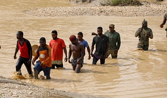 Some illegal miners arrested by the Forest Guards And Rapid Response Team in Oda River Forest Reserve. Picture: ELVIS NII NOI DOWUONA