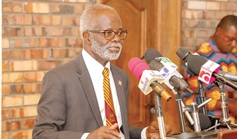 Papa Kwesi Nduom, Founder and President of Groupe Nduom, addressing the media in Accra . Picture: ELVIS NII NOI DOWUONA 