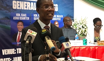 Isaac Ashai Odamtten,TDC Board Chairman addressing the AGM