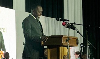 Dr Dominic A. Ayine, Minister for Justice and Attorney-General, speaking at the Bar Conference