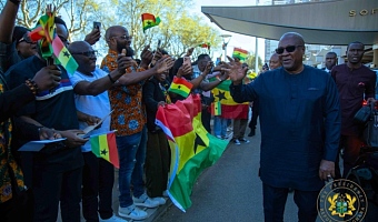 Mahama arrives in Lyon for global health summit, Macron talks