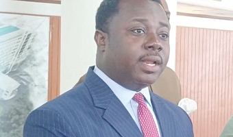 Rev. John Ntim Fordjour, Ranking Member on the Defence and Interior Committee of Parliament,  addressing the media