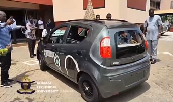 KsTU students unveil electric car that charges while driving