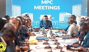 Dr Johnson Pandit Asiama, Governor, BoG, opening the 130th MPC meeting at the Bank Square in Accra