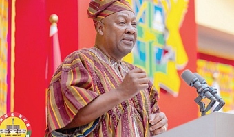 President John Dramani Mahama delivering the State of the Nation Address in Parliament