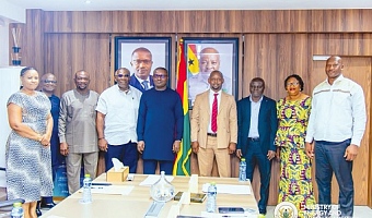 John Abdulai Jinapor (5th from right), Minister of Energy and Green Transition, with members of the NEDCo board 