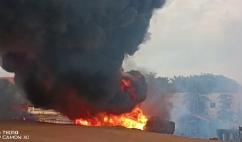 Petrol tanker explodes at Potsin Junction, causing traffic gridlock