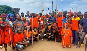 Pictures show some of the demonstrators in a group picture after registering their anger.