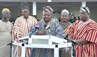 Charles Lwanga Puozuing, Upper West Regional Minister, delivering the President’s speech