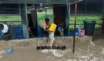 14 children rescued as floodwaters wreak havoc in Tema Manhean