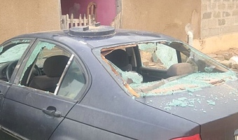 A vandalised private vehicle