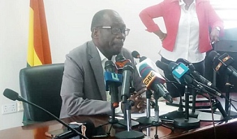 Prof. Ernest Kofi Davis, acting Director General of the GES, addressing the press