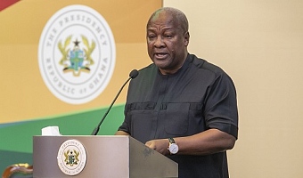 President John Dramani Mahama addressing participants during  his maiden media encounter.  Pictures: DOUGLAS ANANE-FRIMPONG