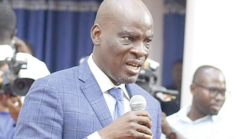 Haruna Iddrisu (inset), Minister of Education, inaugurating the members of the governing councils of the colleges of education. Picture: BENEDICT OBUOBI