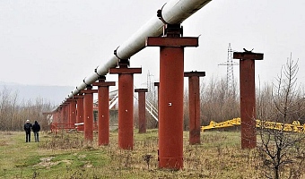 File photo of part of the Druzhba pipeline pictured near Stryi, western Ukraine, in 2009