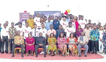 Speakers and participants in the event in Accra