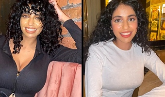 ​Ranvia - pictured before and after her breast surgery - says the size of her breasts began to impact how she was perceived