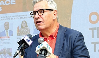 Invited guests and participants in the event INSET: Rune Skinnebach European Ambassador to Ghana. Picture: BENEDICT OBUOBI