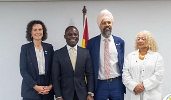 Mr Kwabena Mintah Akandoh (second left) Minister of Health with some members of the UK Parliamentary delegation