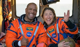 Victor Glover and Christina Koch pictured after the crew's successful return to Earth