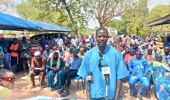 Ibrahim Mahama addressing the media