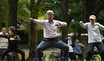 People in Japan tend to have healthier diets, lower prevalence of common diseases, and a culture of group exercise