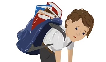 A child with a heavy school bag