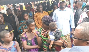  The Vice-President, Professor Naana Jane Opoku-Agyemang, with the six- months-old Xorse Akpatsu and Belinda Ayikpa during the visit to commiserate with the victims