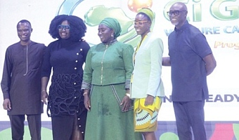 Hamdiya Ismaila (middle), CEO of Savannah Impact Advisory, with some dignitaries at the event. Picture: ESTHER ADJORKOR ADJEI