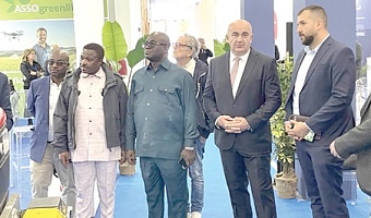 Eric Opoku (3rd from right), Minister of Agricultre, with Federico Vecchioni (2nd from right), Managing Director, BF International, and other officials at the fair