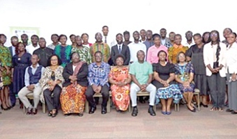 Prof. Anna Lartey (4th from right) and Prof. Amos Larr (4th from left) with participants after the workshop