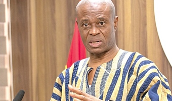 Alhaji Yusif Sulemana —  Deputy Minister of Lands and Natural Resources, addressing the press conference